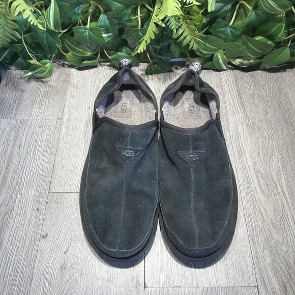 Ugg Men\'s Romeo Easy Slip Shoes Black Leather Suede Size 11 1113455 main image 7